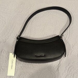 Calvin Klein Black Textured Shoulder Bag